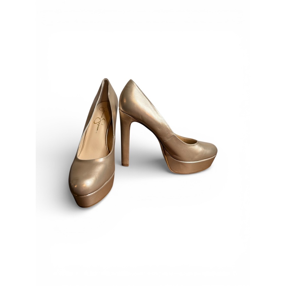 Jessica Simpson Platform Stiletto Heels Gold Metallic Women's Size‎ 8.5